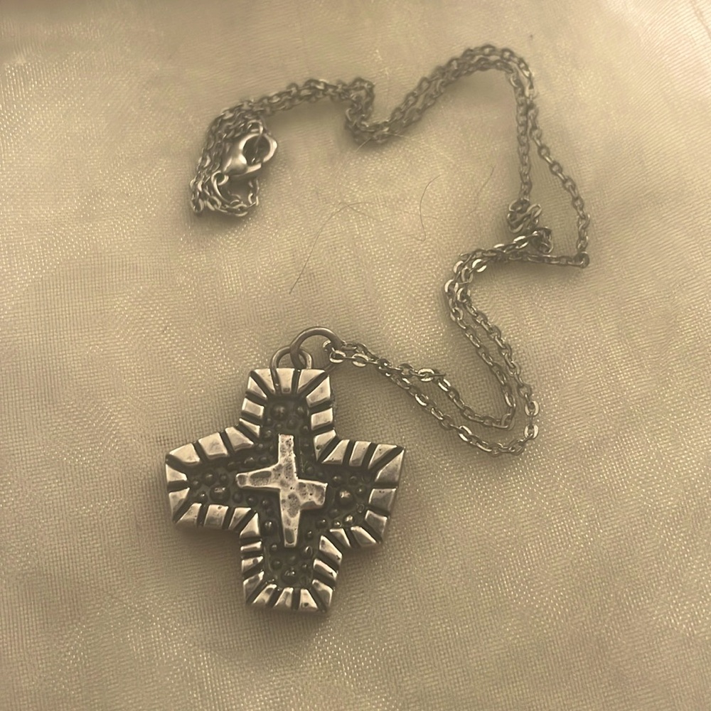 Dian Malouf sterling Silver Cross Pendant (vintage)